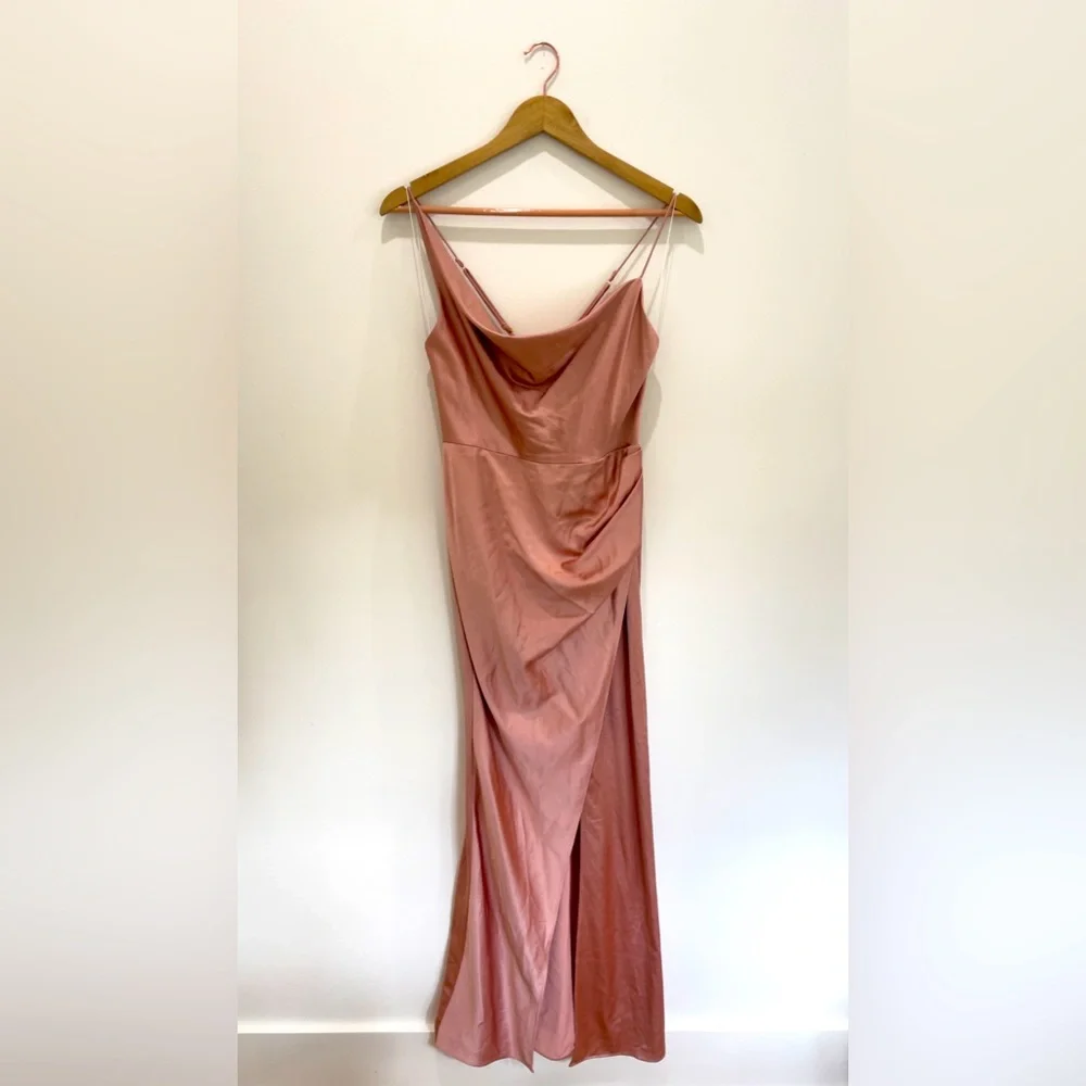 NEW SIGNIFICANT OTHER x REVOLVE aria satin maxi midi dress in nougat - Picture 7 of 12